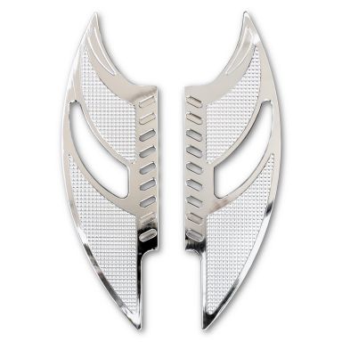 "Knurled Slotted" Floorboard Set (Chrome Finish)